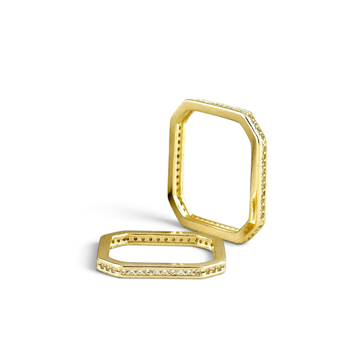 Double Square CZ Ring 