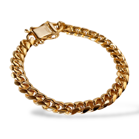 7mm Chunky Cuban 18K Gold Filled Bracelet