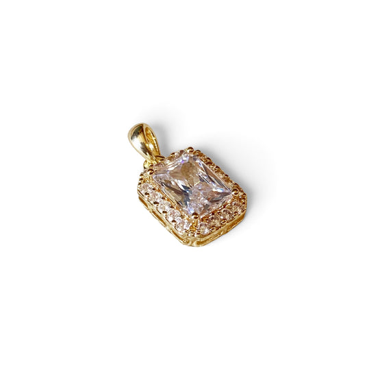 Cushion Cut CZ 18K Gold Filled Pendant
