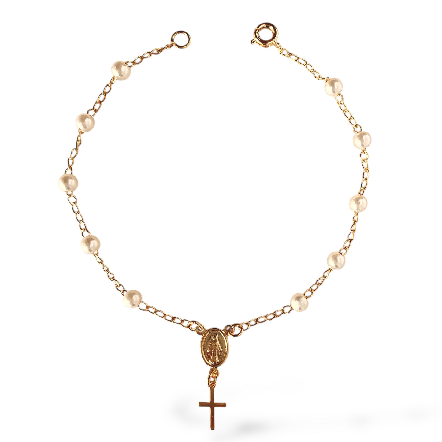 Pearl Rosary 18K Gold Filled Bracelet