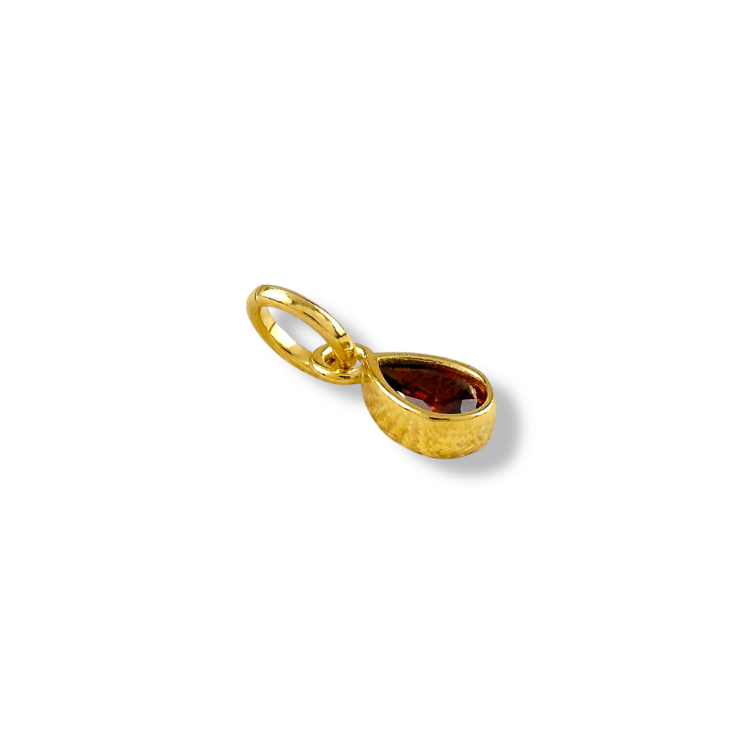 Birthstone Bezel Teardrop CZ 13mm 18K Gold Filled Charm