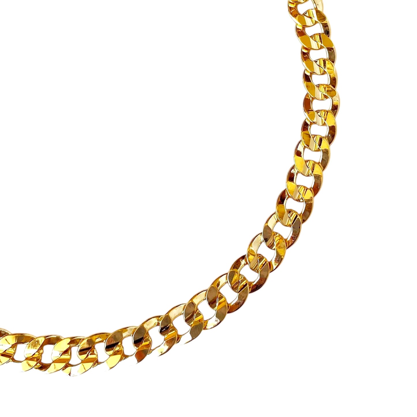 8mm Diamond Cut Cuban Chain 18k Gold Filled Necklace