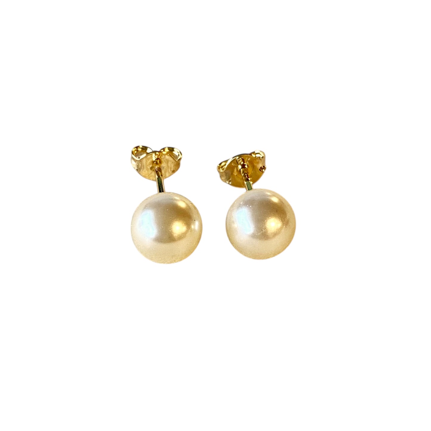 8mm Classic Pearl Stud 18k Gold Filled Earrings