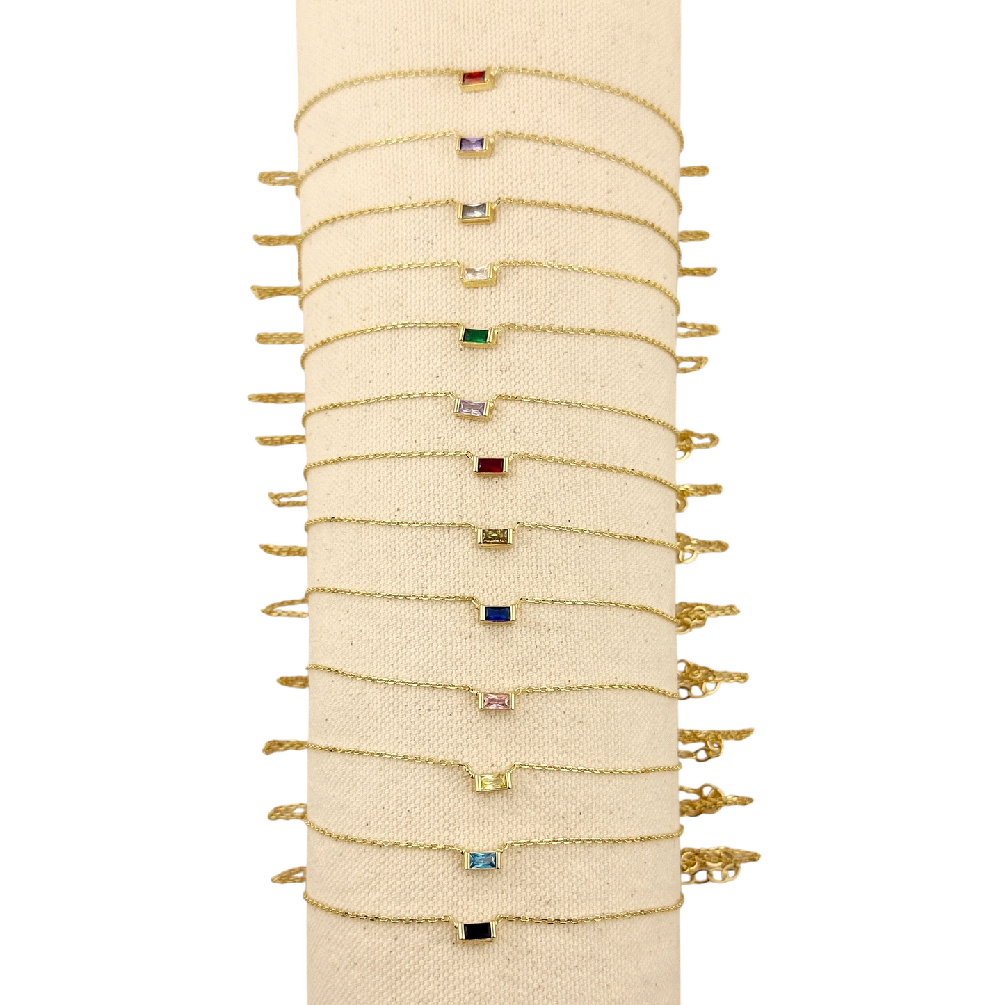 Birthstone CZ Set 18K Gold Filled Necklace & Earrings