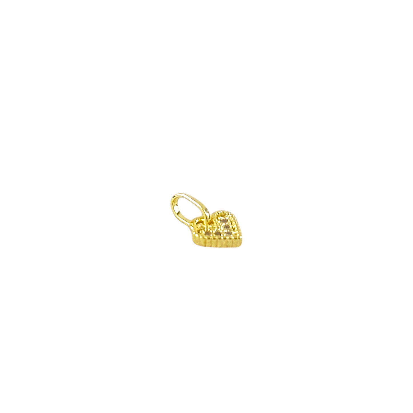 9mm CZ Mini Heart 18k Gold Filled Charm