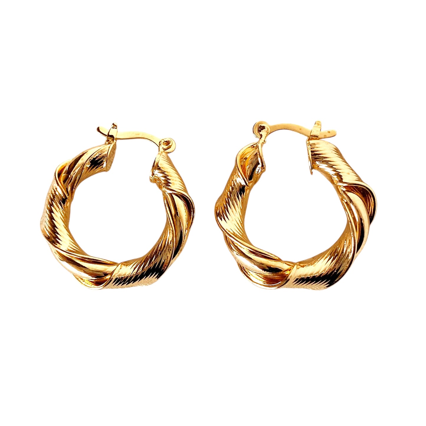 25mm Twisted Hoop 18k Gold Filled Earrings