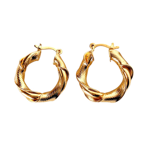 25mm Twisted Hoop 18k Gold Filled Earrings