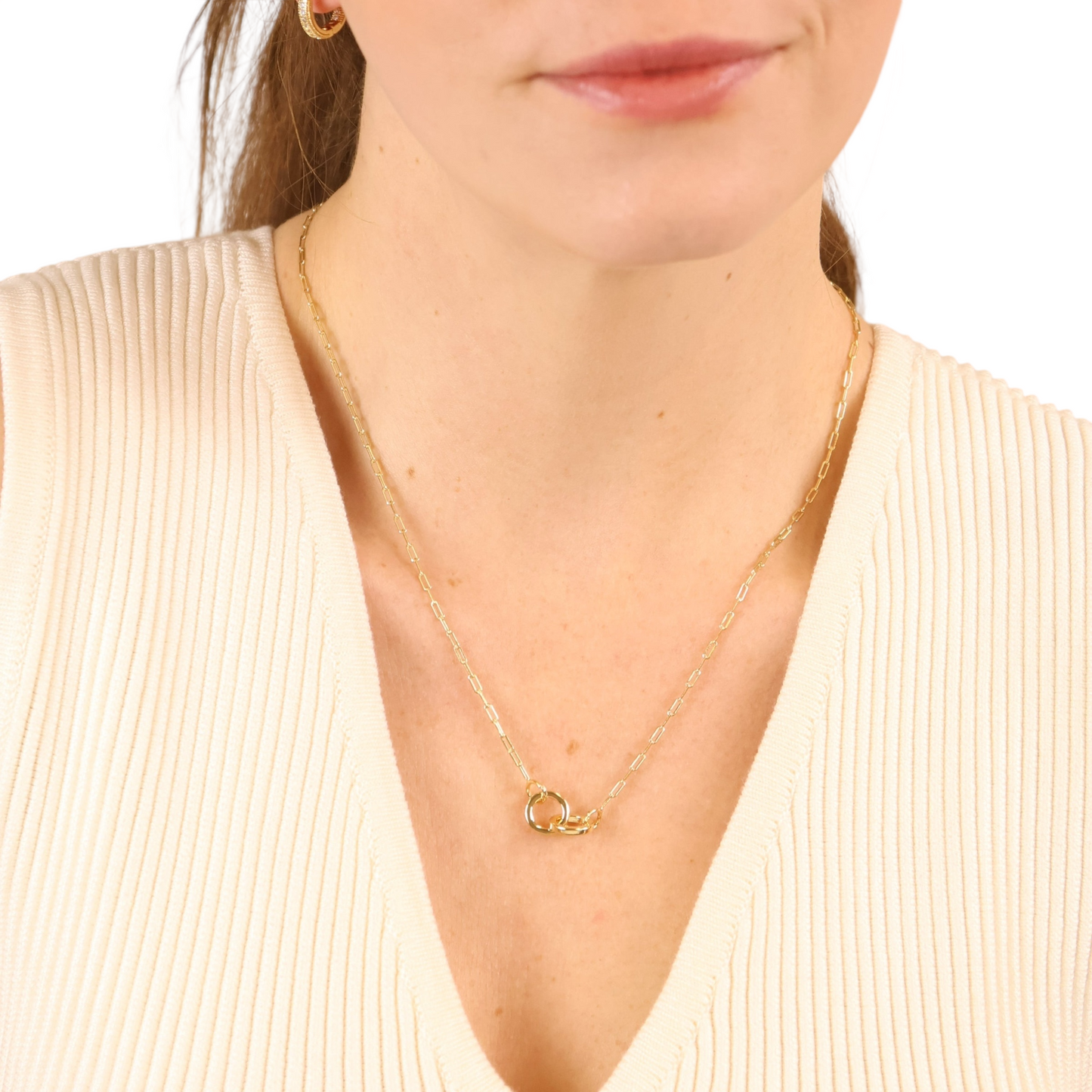 Interlocking Circles 18k Gold Filled Necklace