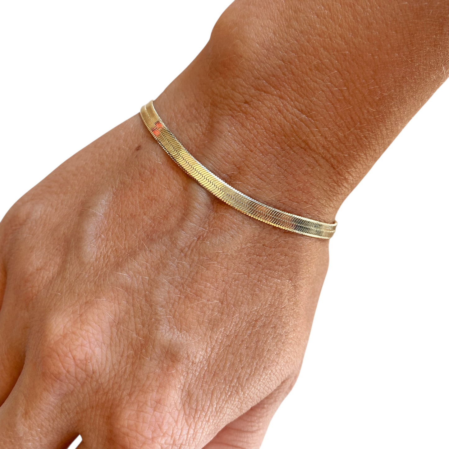 4mm Herringbone Chain 18K Gold Filled Bracelet