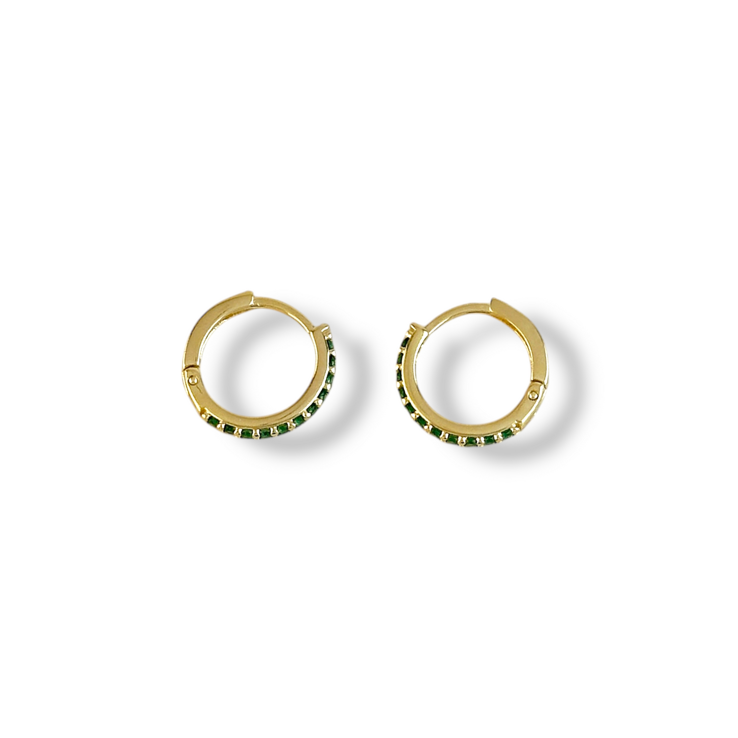 15mm CZ Huggie Hoop 18k Gold Filled Earrings