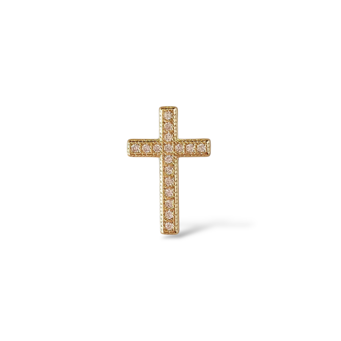 Cross CZ 18mm 18K Gold Filled Pendant