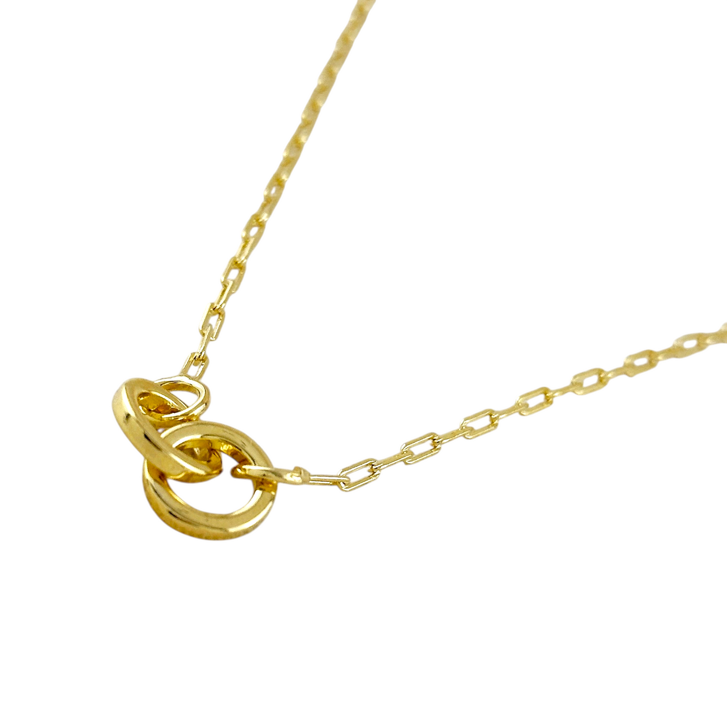 Interlocking Circles 18k Gold Filled Necklace