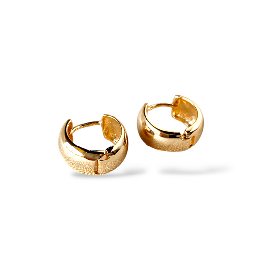 15mm Chunky Huggie Hoop 18K Gold Filled Earrings