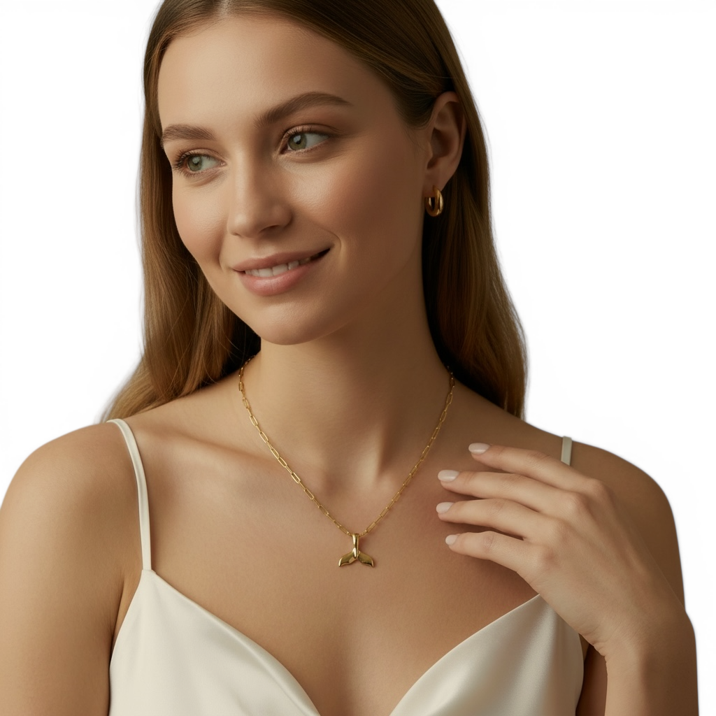 Whale Tail 15mm 18K Gold Filled Charm