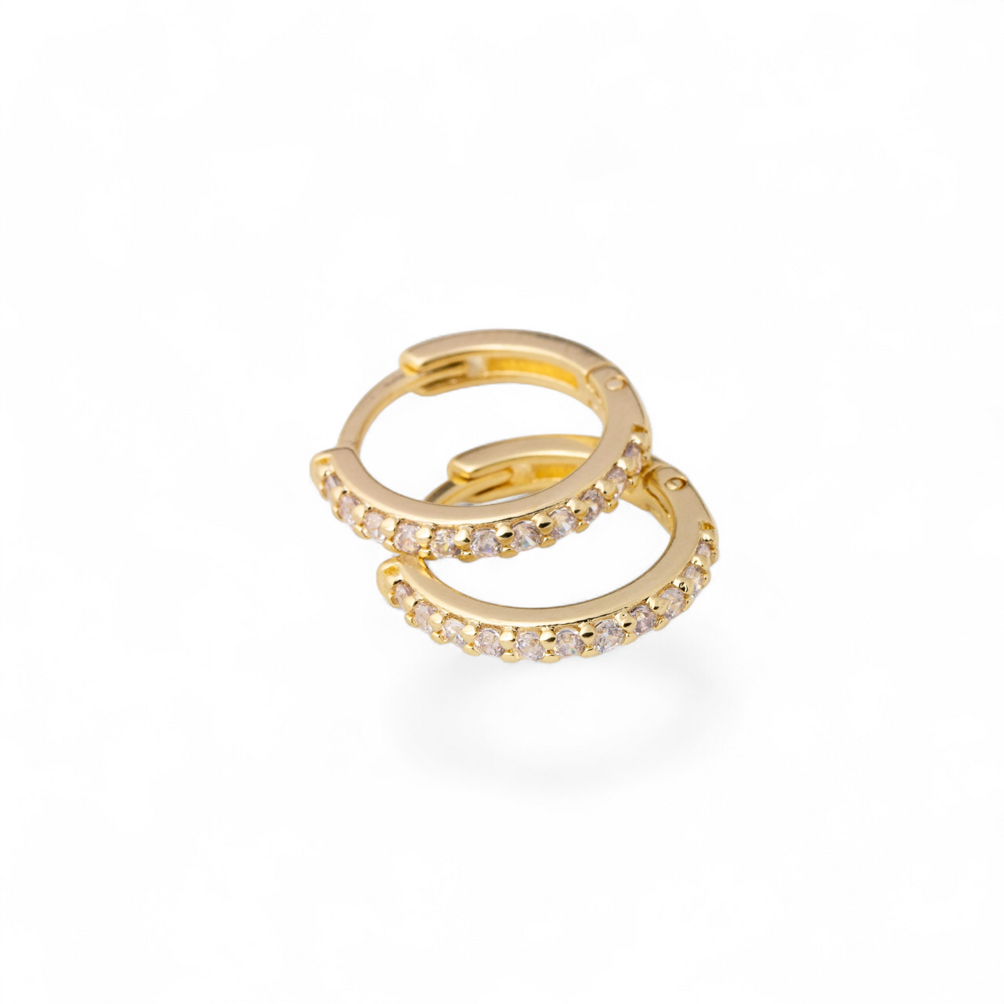 15mm CZ Huggie 18K Gold Filled Hoop Earrings
