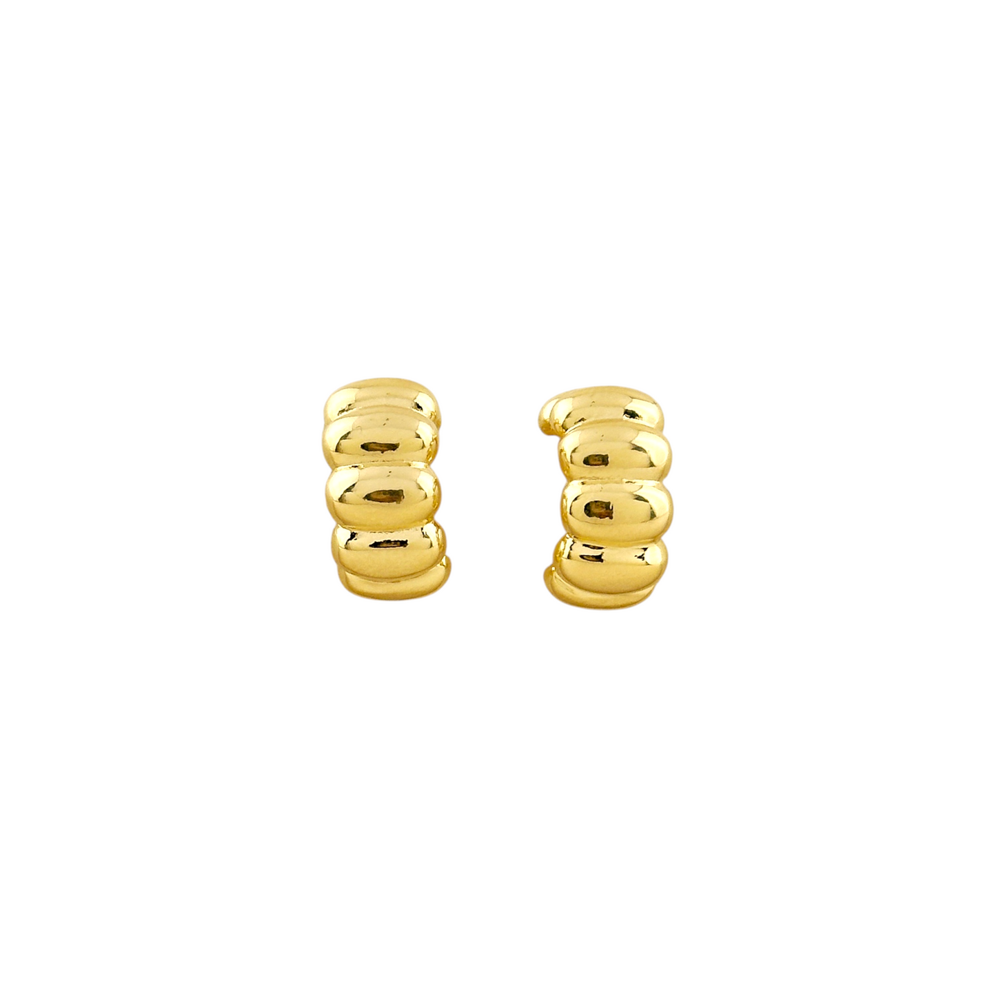 13mm Wavy Open Hoop 18k Gold Filled Earrings