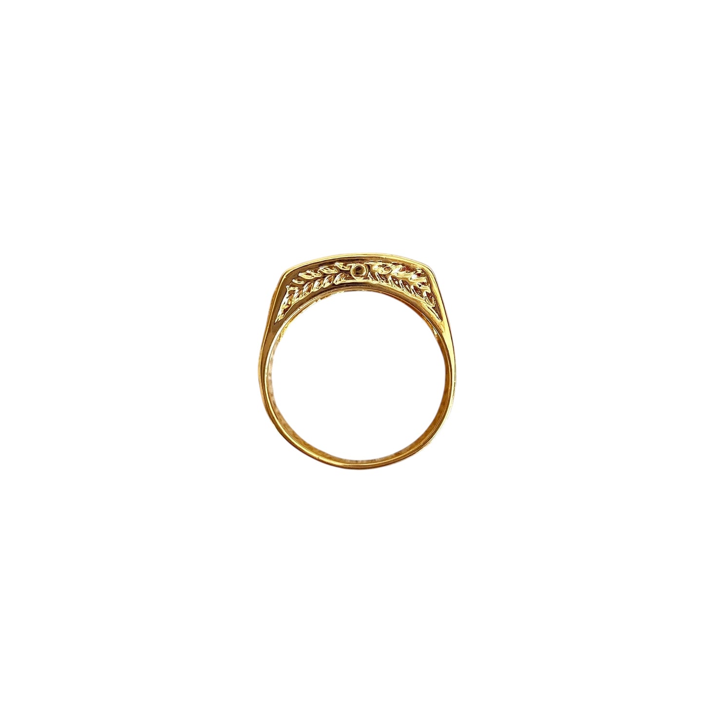CZ Geometric Signet 18k Gold Filled  Ring