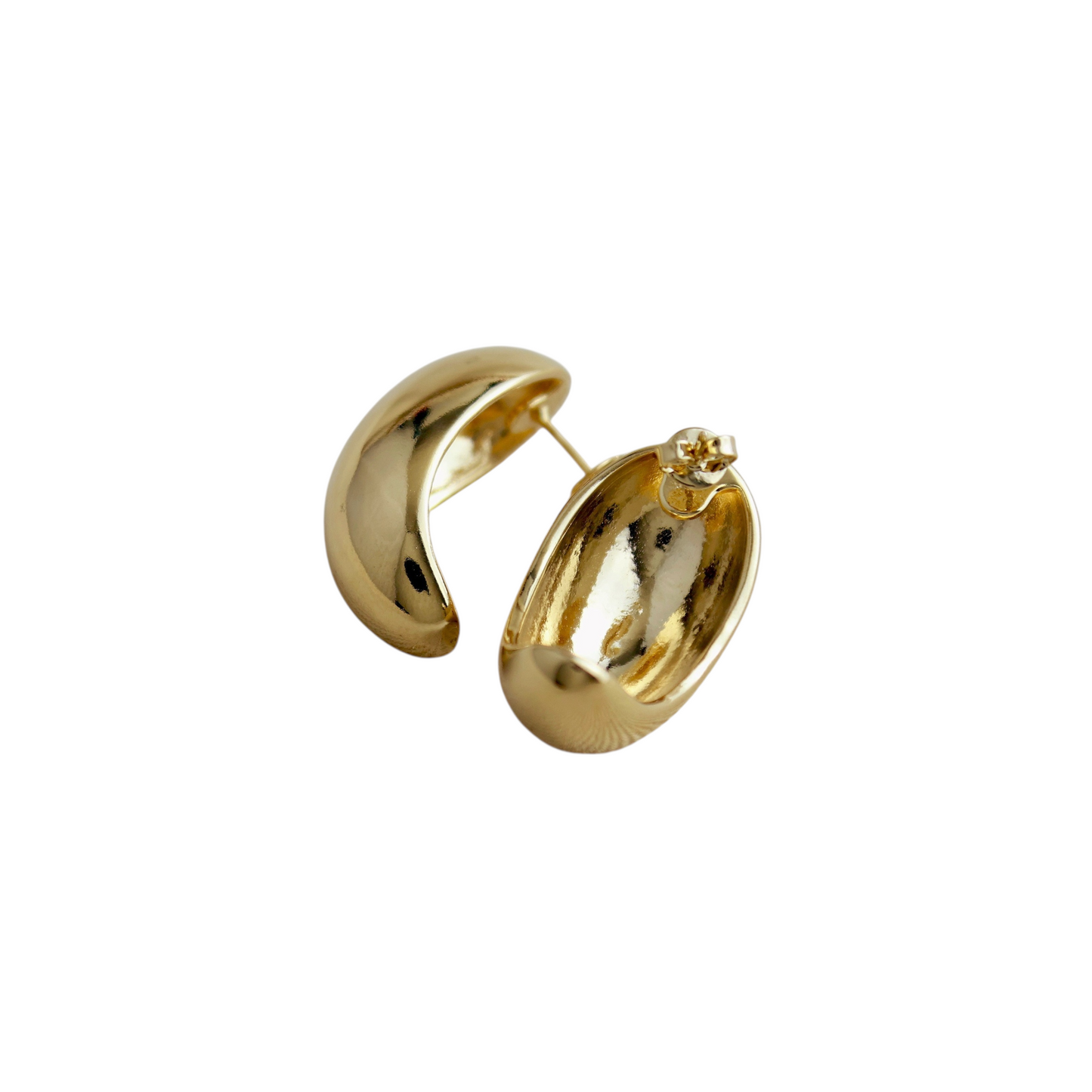 30mm Dome Drop 18k Gold Filled Earrings