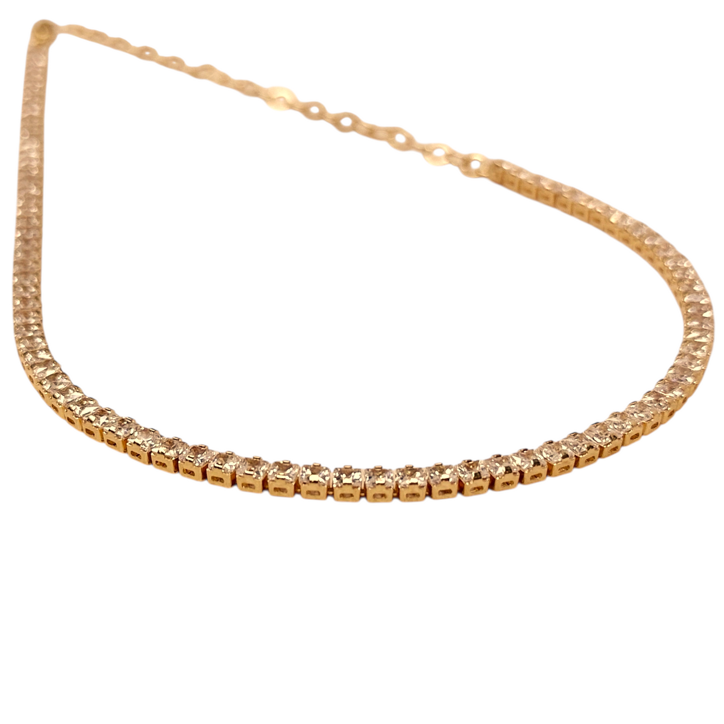 3mm CZ Tennis Chain 18k Gold Filled Necklace