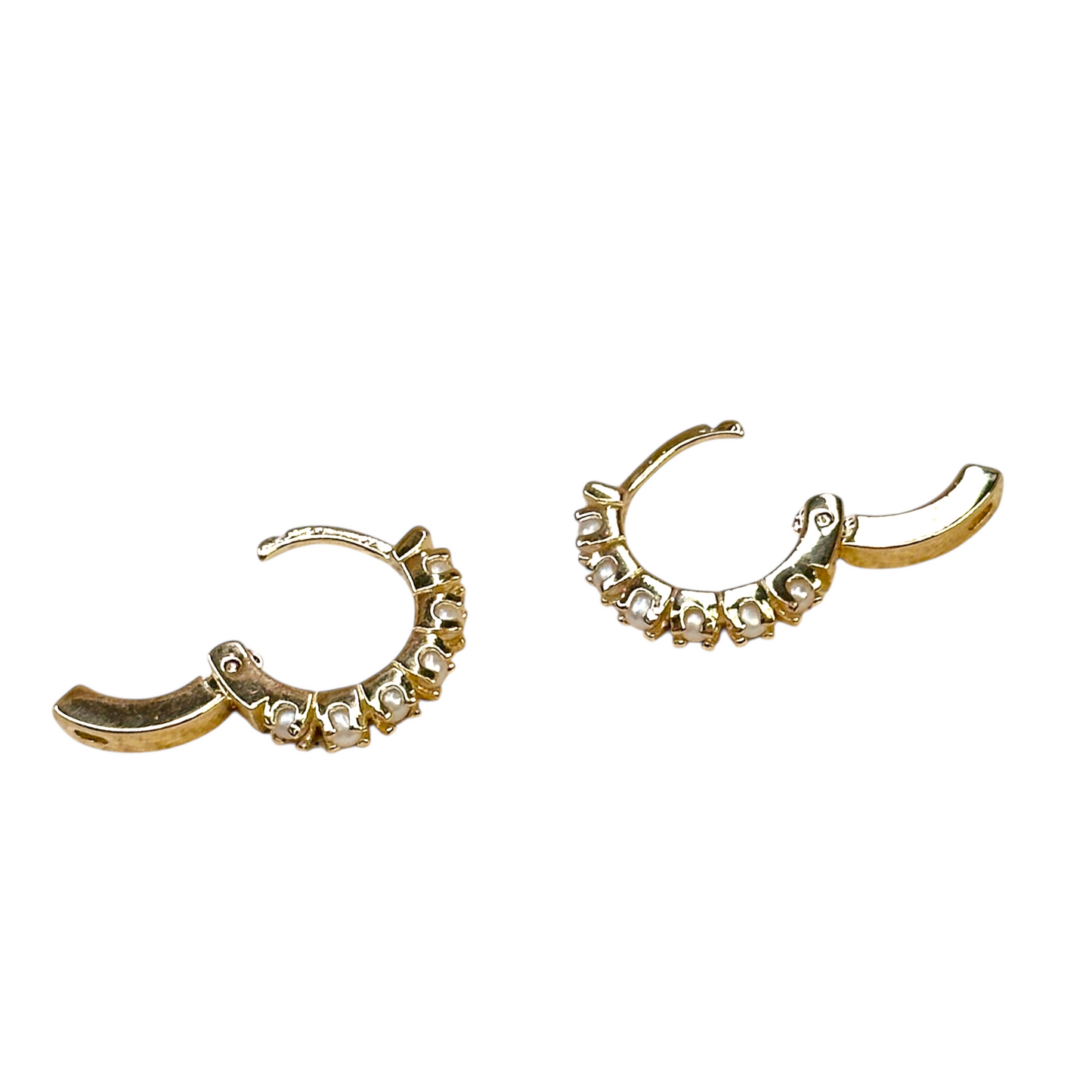 18mm Freshwater Pearl Huggie Hoop 18k Gold Filled Earrings