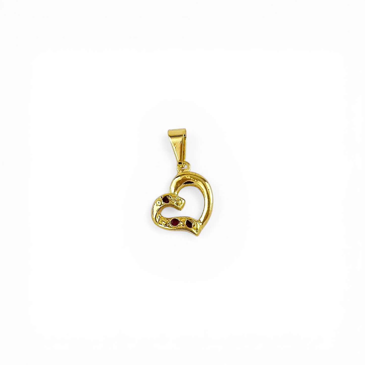 Hollow Heart CZ 18K Gold Filled Pendant
