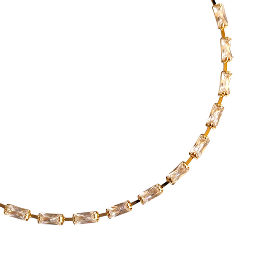 4mm Baguette CZ 18k Gold Filled Riviera Bracelet
