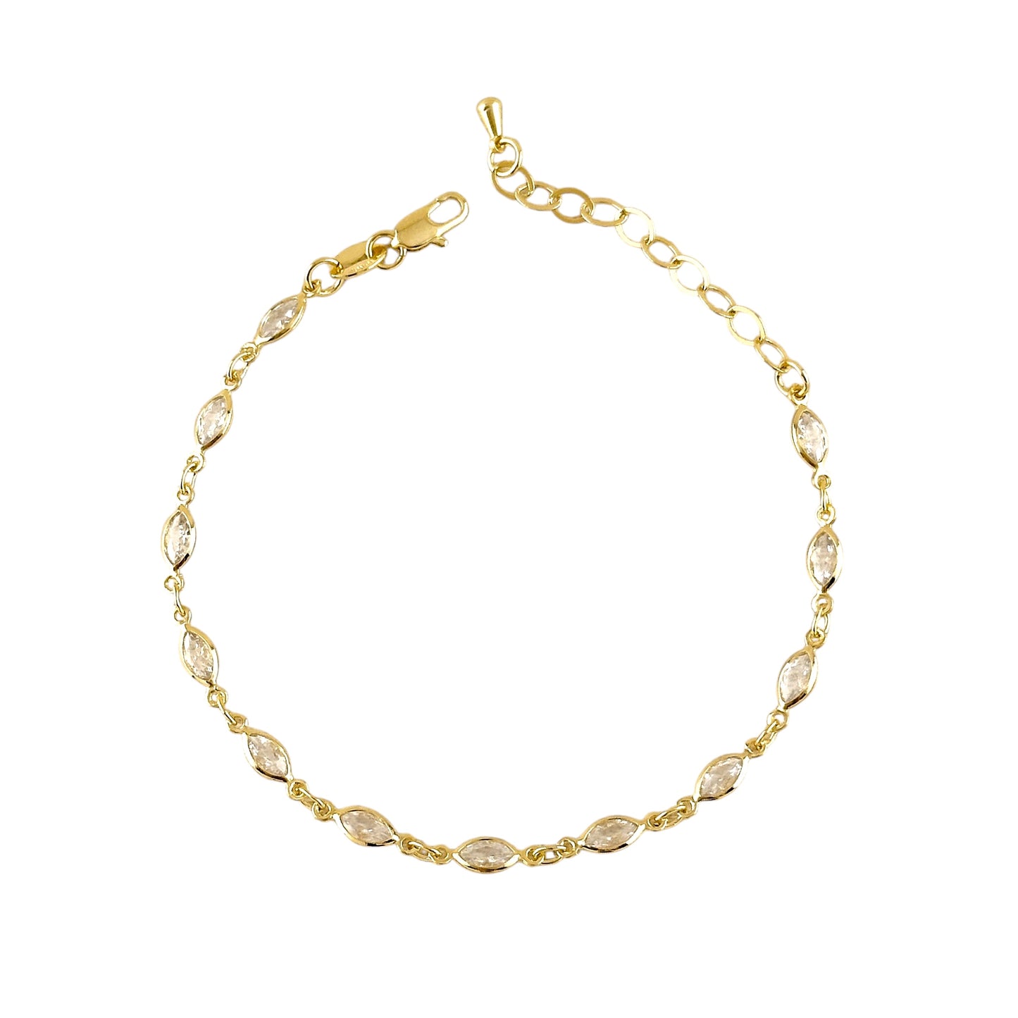 Ellipse Bezel CZ 18K Gold Filled Bracelet