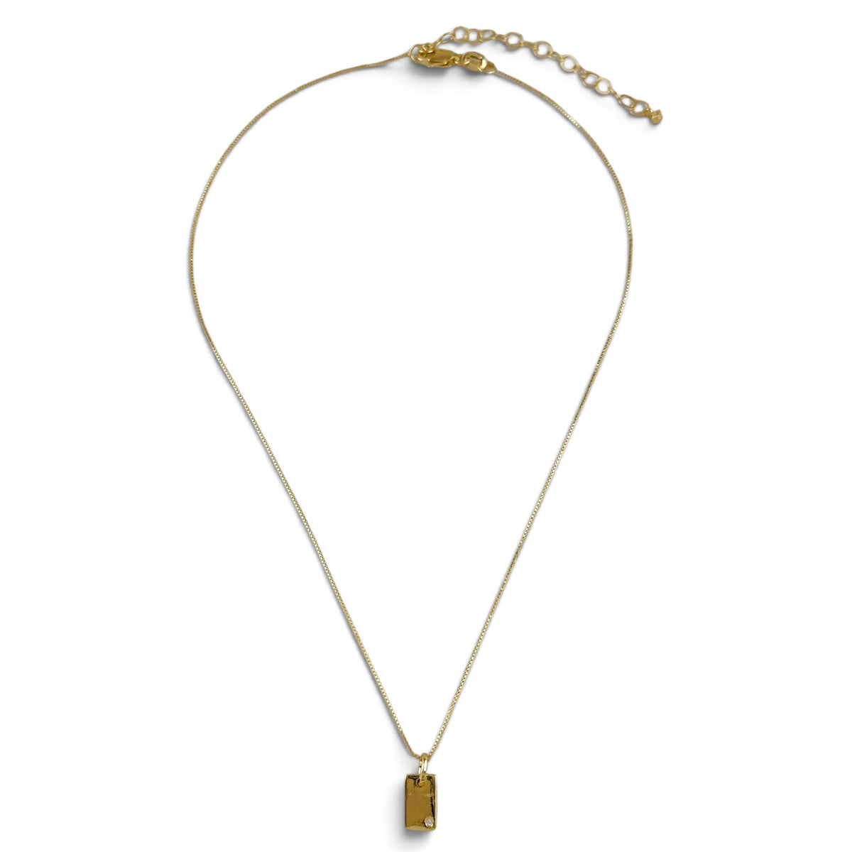 Engravable CZ Plate Necklace 