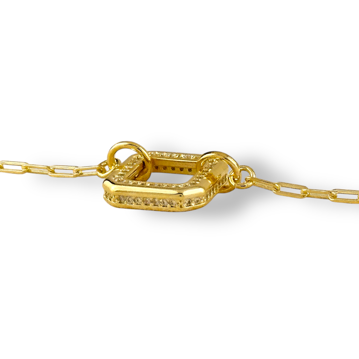 Pavé Square Frame Pendant 18k Gold Filled Necklace