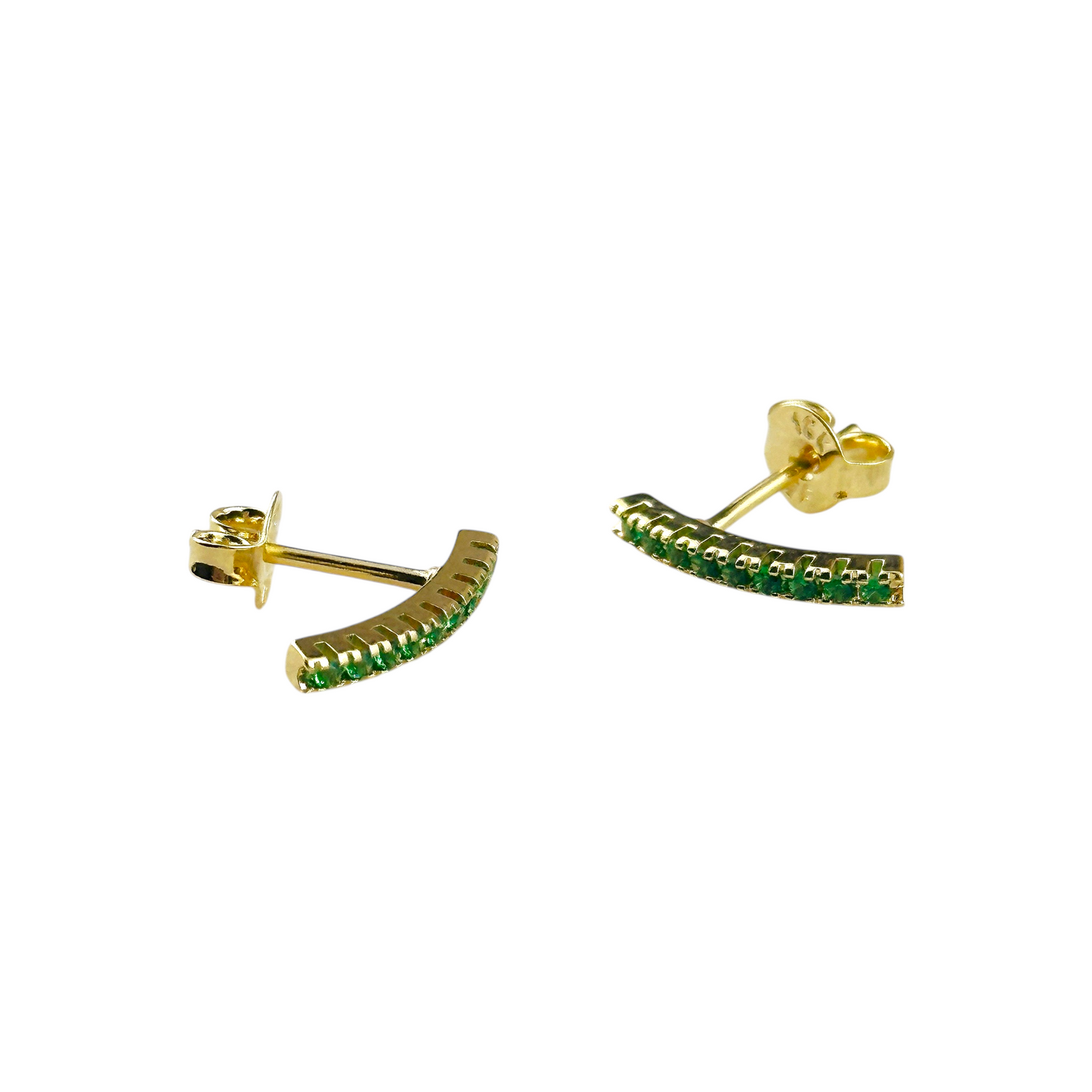 CZ Bar Stud 18k Gold Filled Earrings