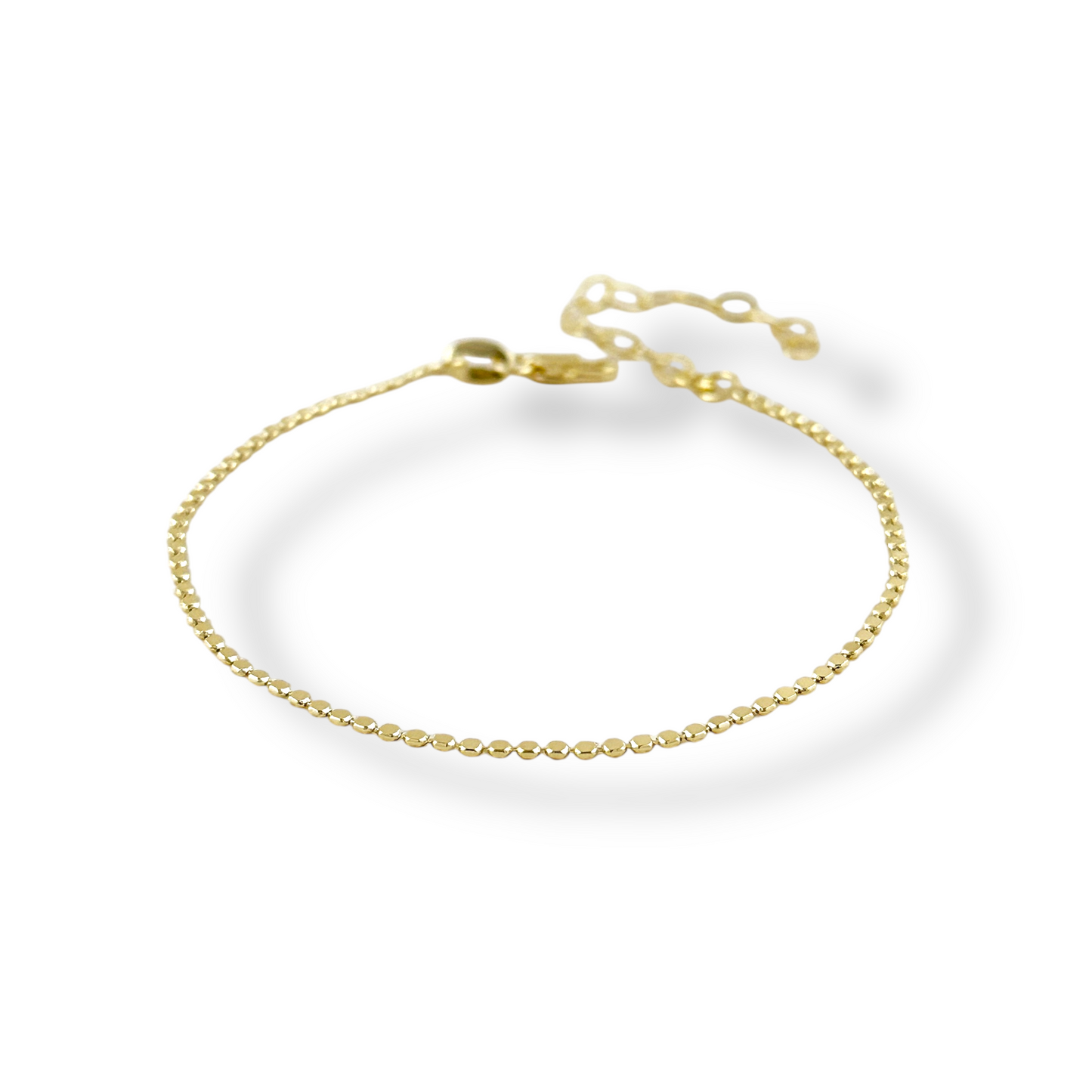 1.5mm Flat Disc Chain 18k Gold Filled Bracelet