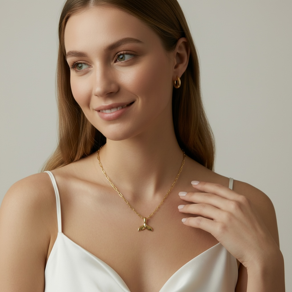 Whale Tail 15mm 18K Gold Filled Charm