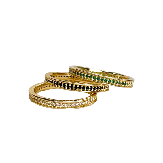 2.5mm CZ Eternity Band 18k Gold Filled Ring