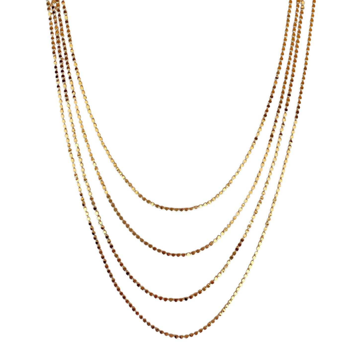 2mm Flat Ball Chain 18k Gold Filled Necklace