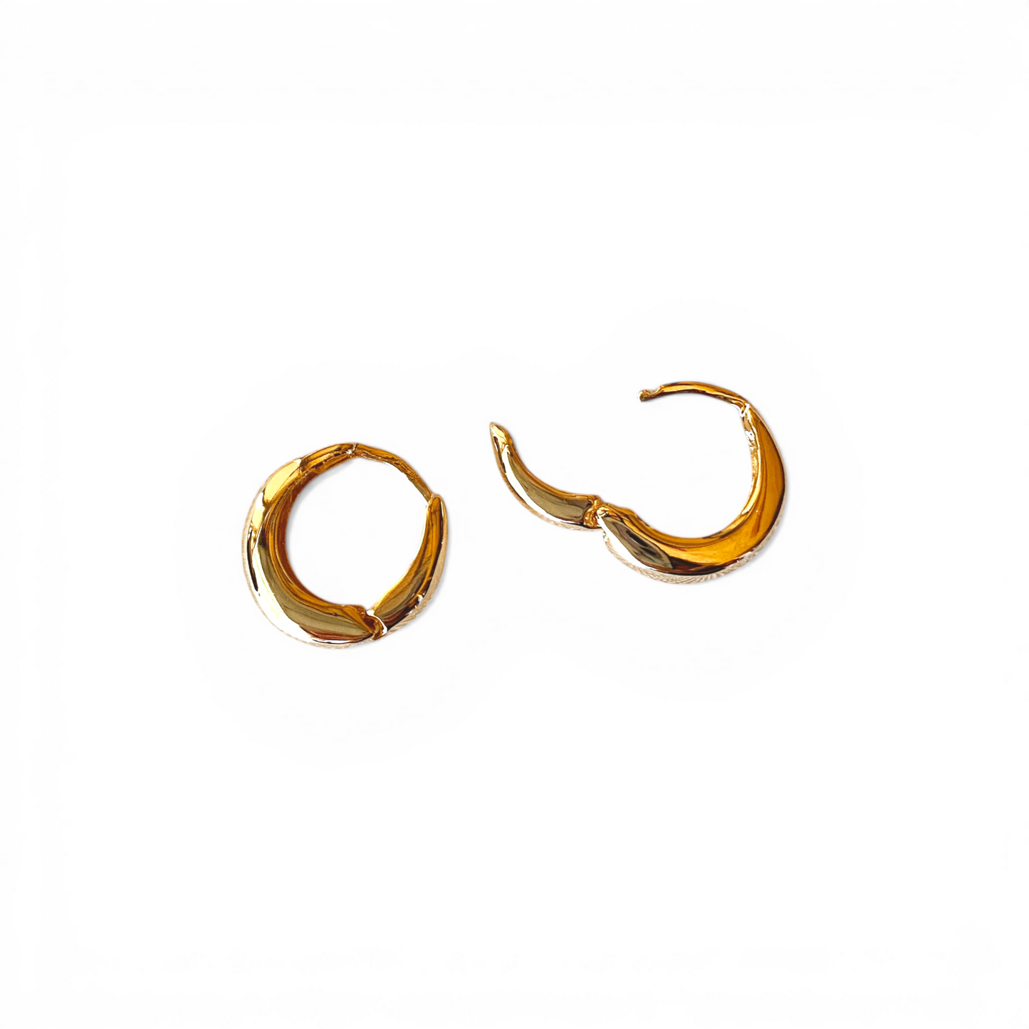 12mm Polished Huggie 18K Gold Filled Hoop Earrings