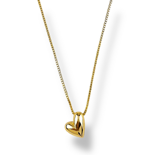 8mm Asymmetric Heart Pendant 18k Gold Filled Necklace