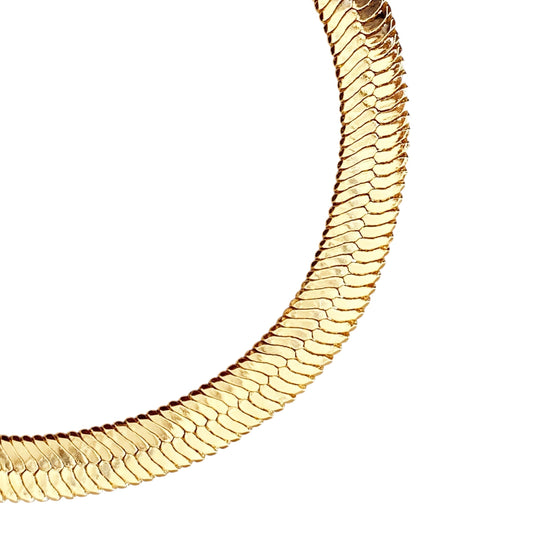 6mm Herringbone Chain 18k Gold Filled Bracelet
