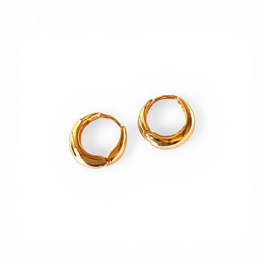 12mm Polished Huggie 18K Gold Filled Hoop Earrings