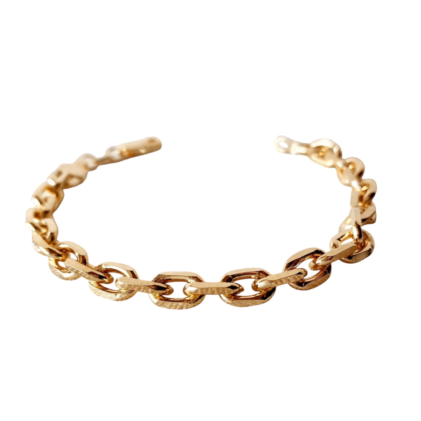 7mm Oval Link Chain 18k Gold Filled Bracelet
