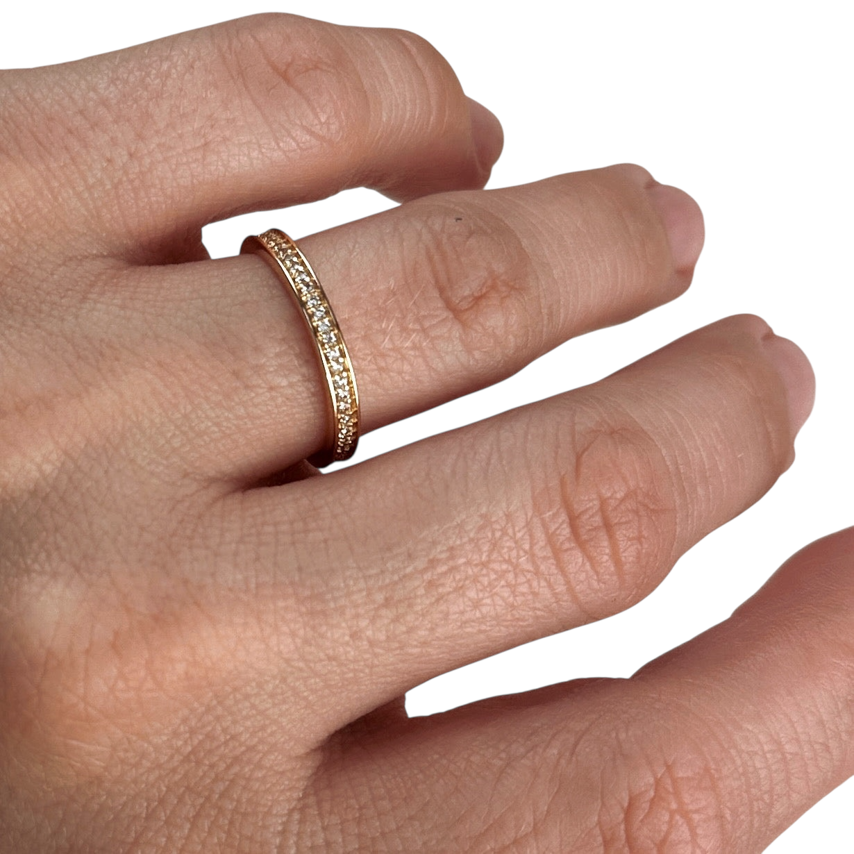 2.5mm CZ Eternity Band 18k Gold Filled Ring