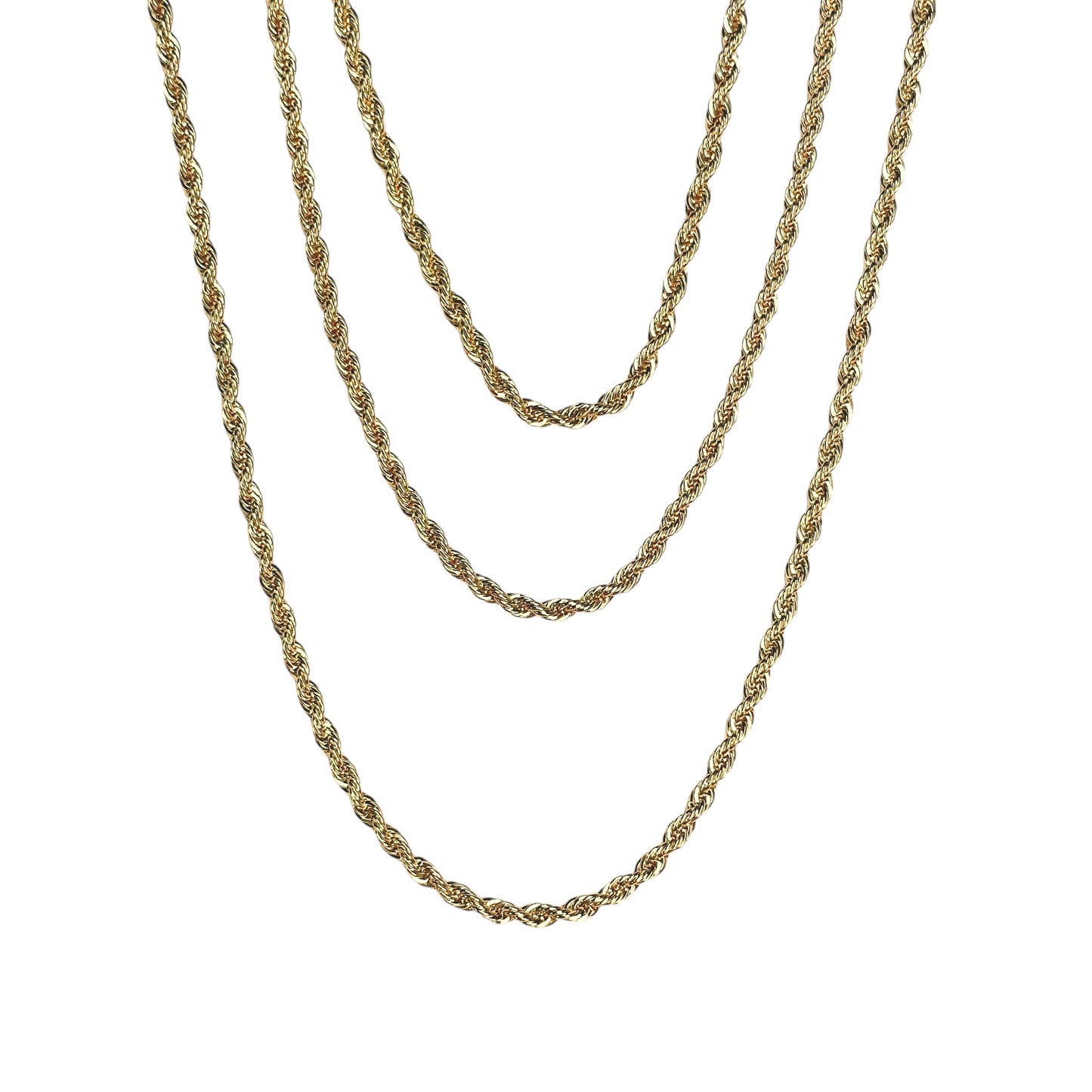 3mm Rope Chain 18k Gold Filled Necklace