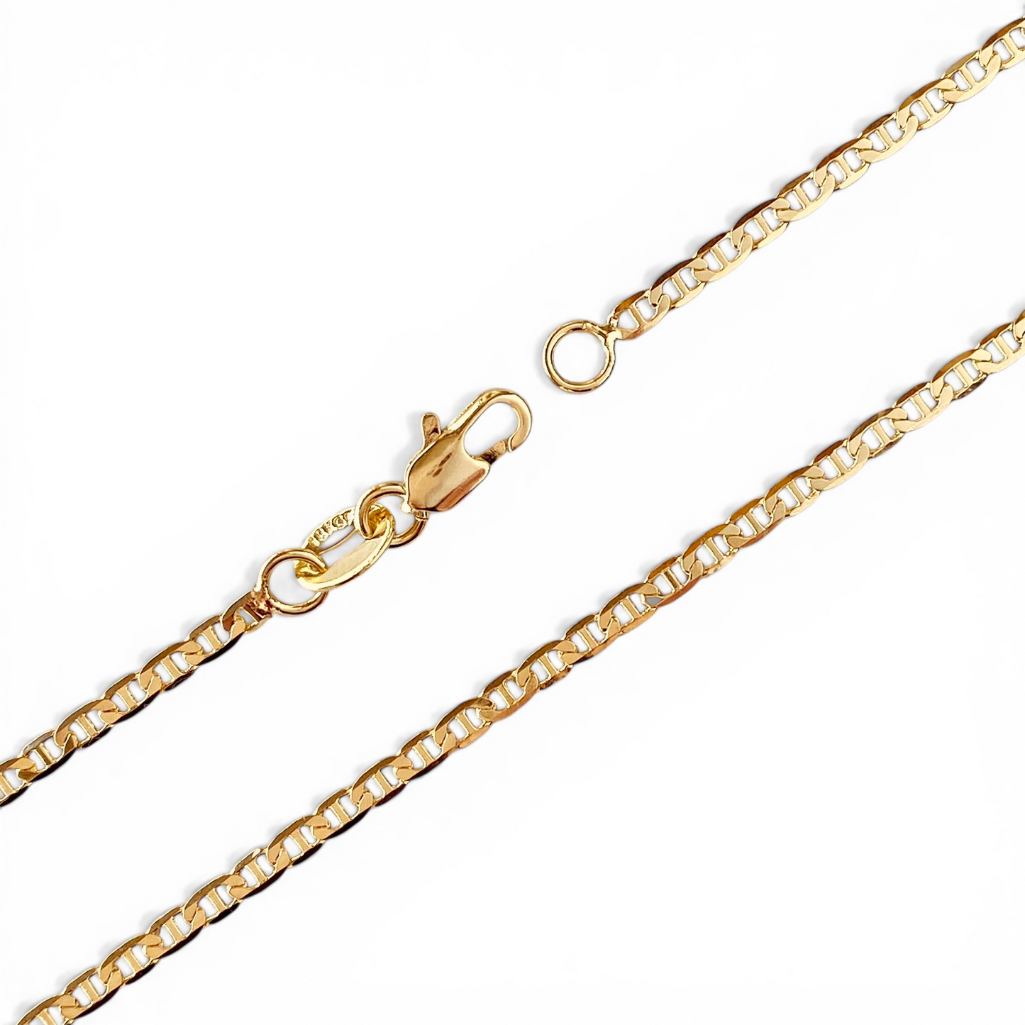 2mm Flat Mariner Chain 18K Gold Filled Necklace