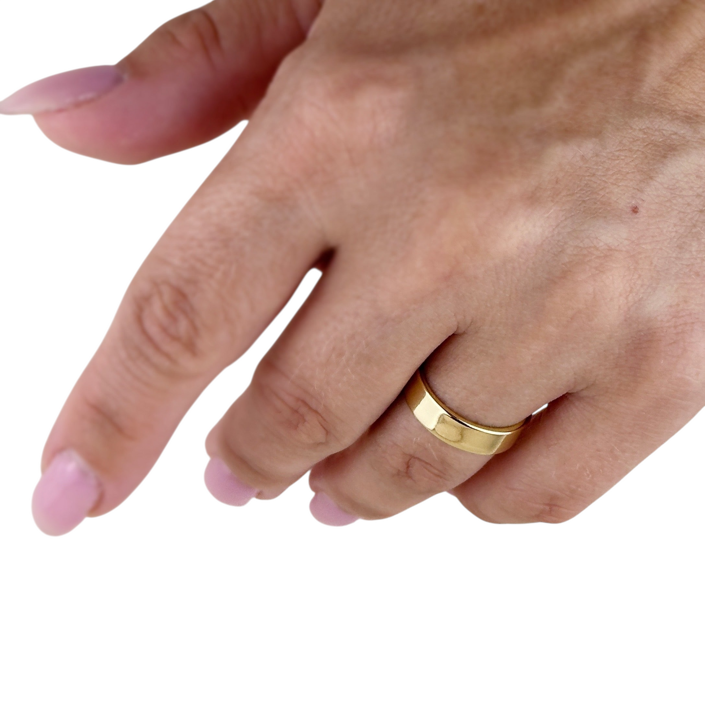 5mm Polished Flat Band 18k Gold Filled Ring