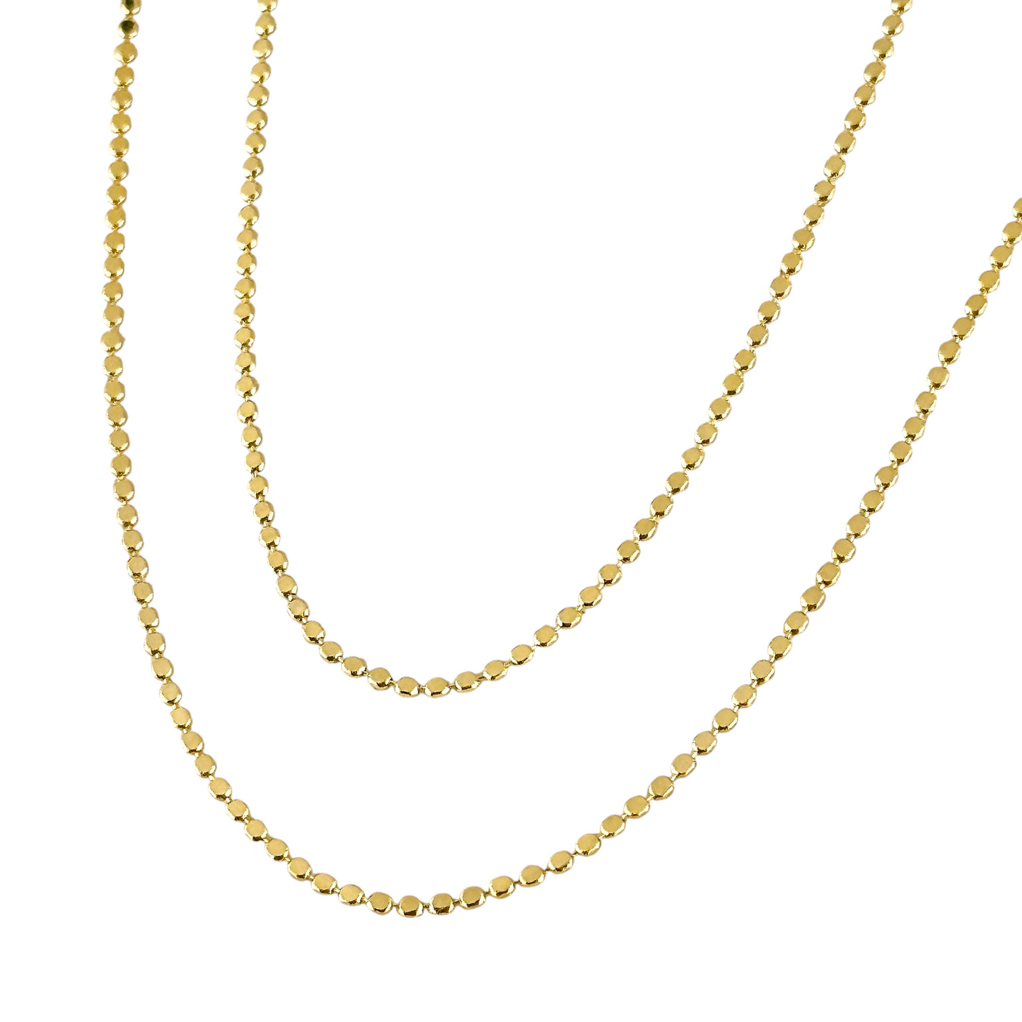 1.5mm Flat Disc Chain 18k Gold Filled Necklace