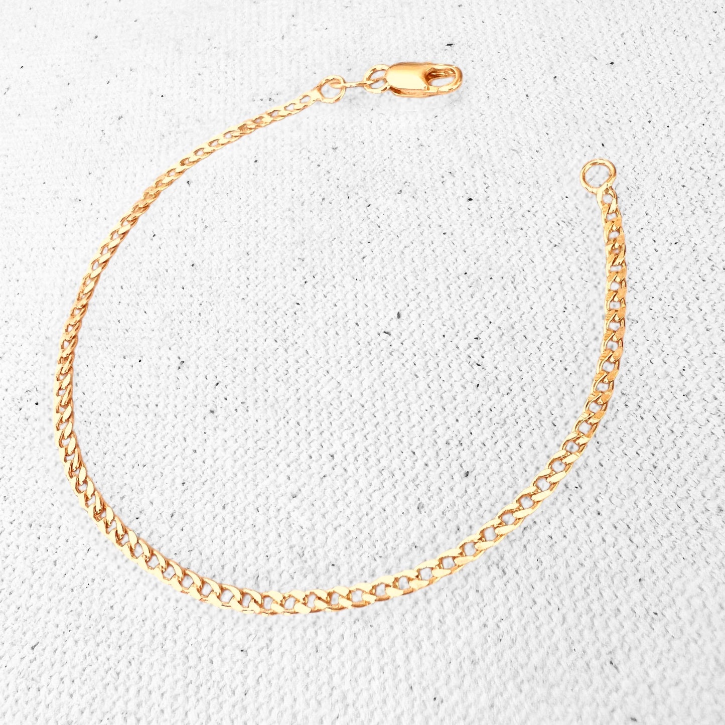 2mm Cuban Link Chain 18k Gold Filled Bracelet