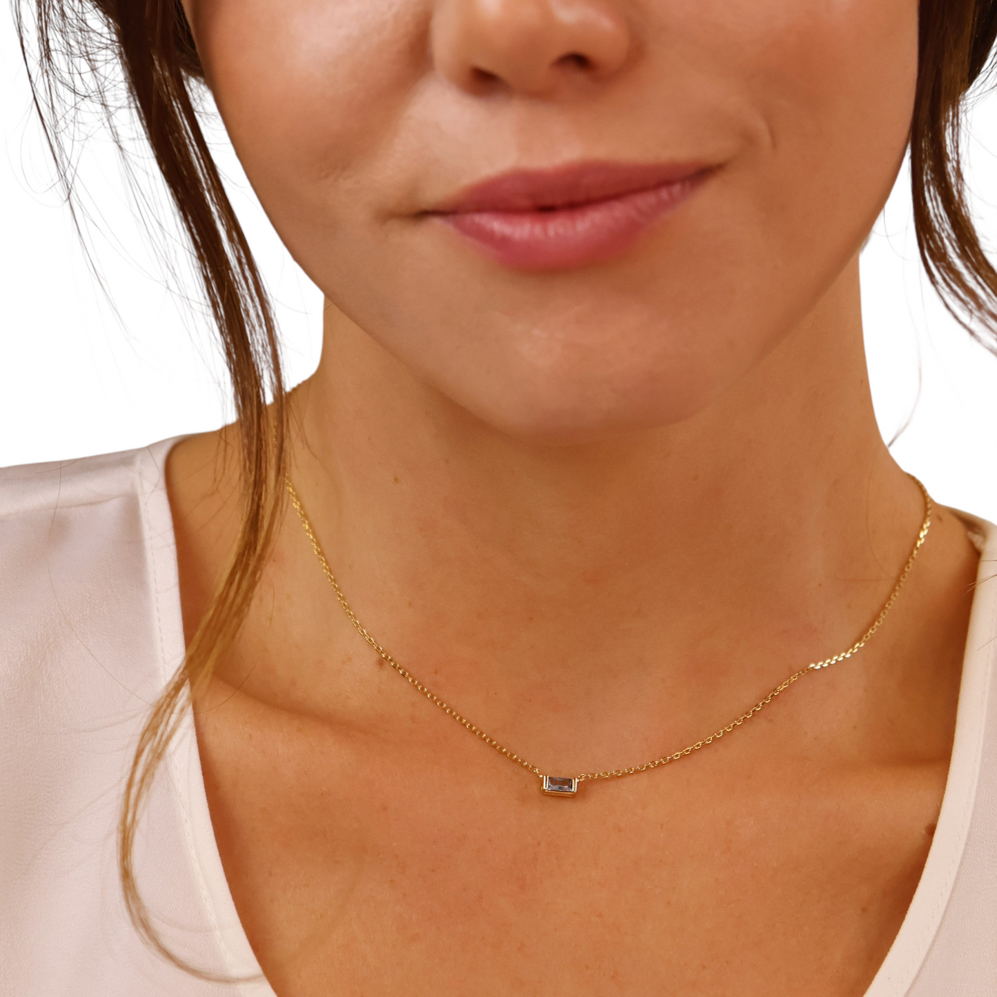 Birthstone CZ Set 18K Gold Filled Necklace & Earrings