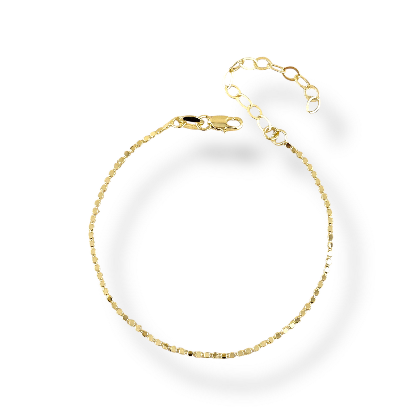 1.5mm Flat Disc Chain 18k Gold Filled Bracelet