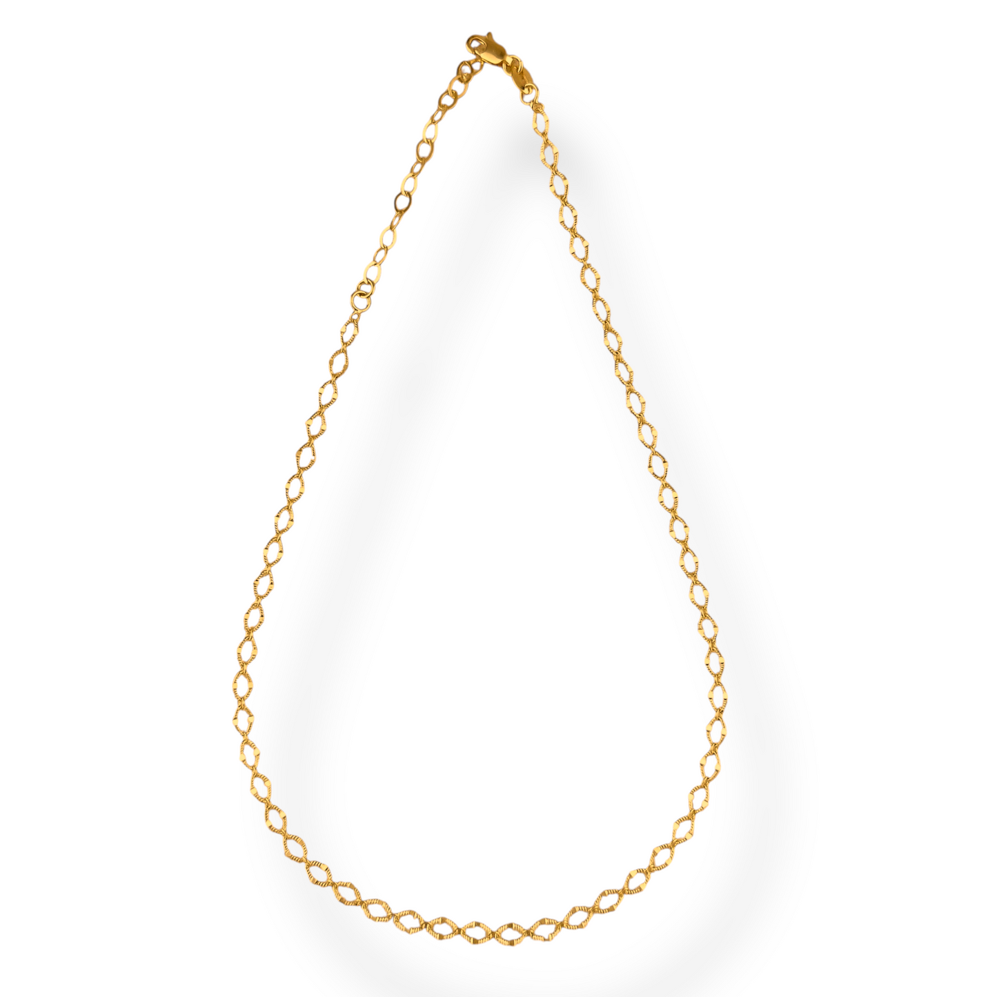 Diamond Cut Marquise Link Chain  18k Gold Filled Necklace