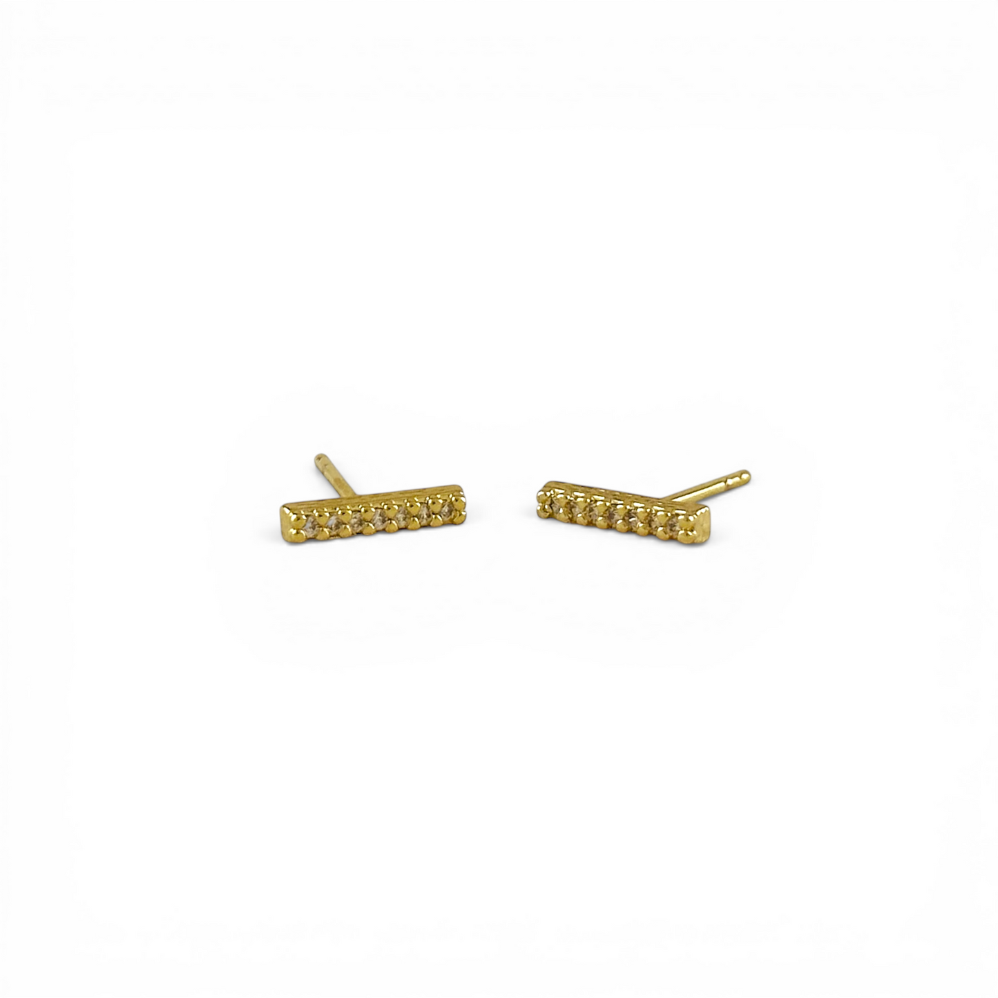 5mm Mini CZ Bar Stud 18K Gold Filled Earrings