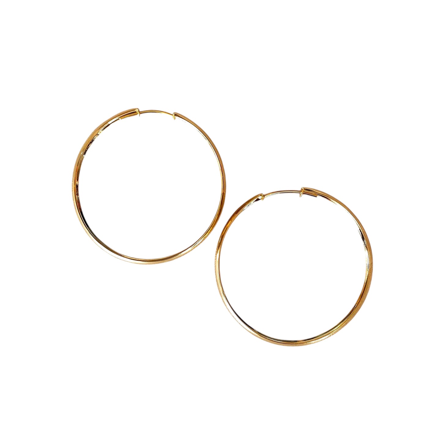 50mm Hollow Continuous Hoop18k Gold Filled Earrings